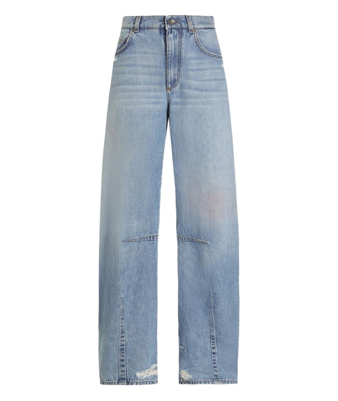 DOLCE&GABBANA Голубые хлопковые прямые джинсы, фото 1