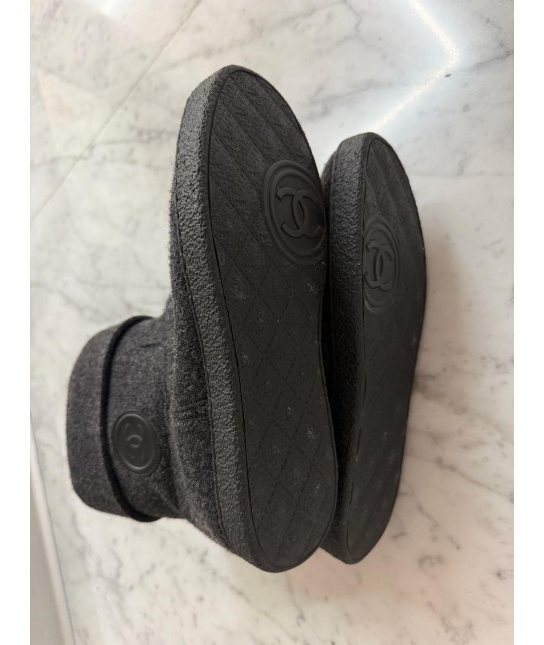 CHANEL Антрацитовые полусапоги, фото 5