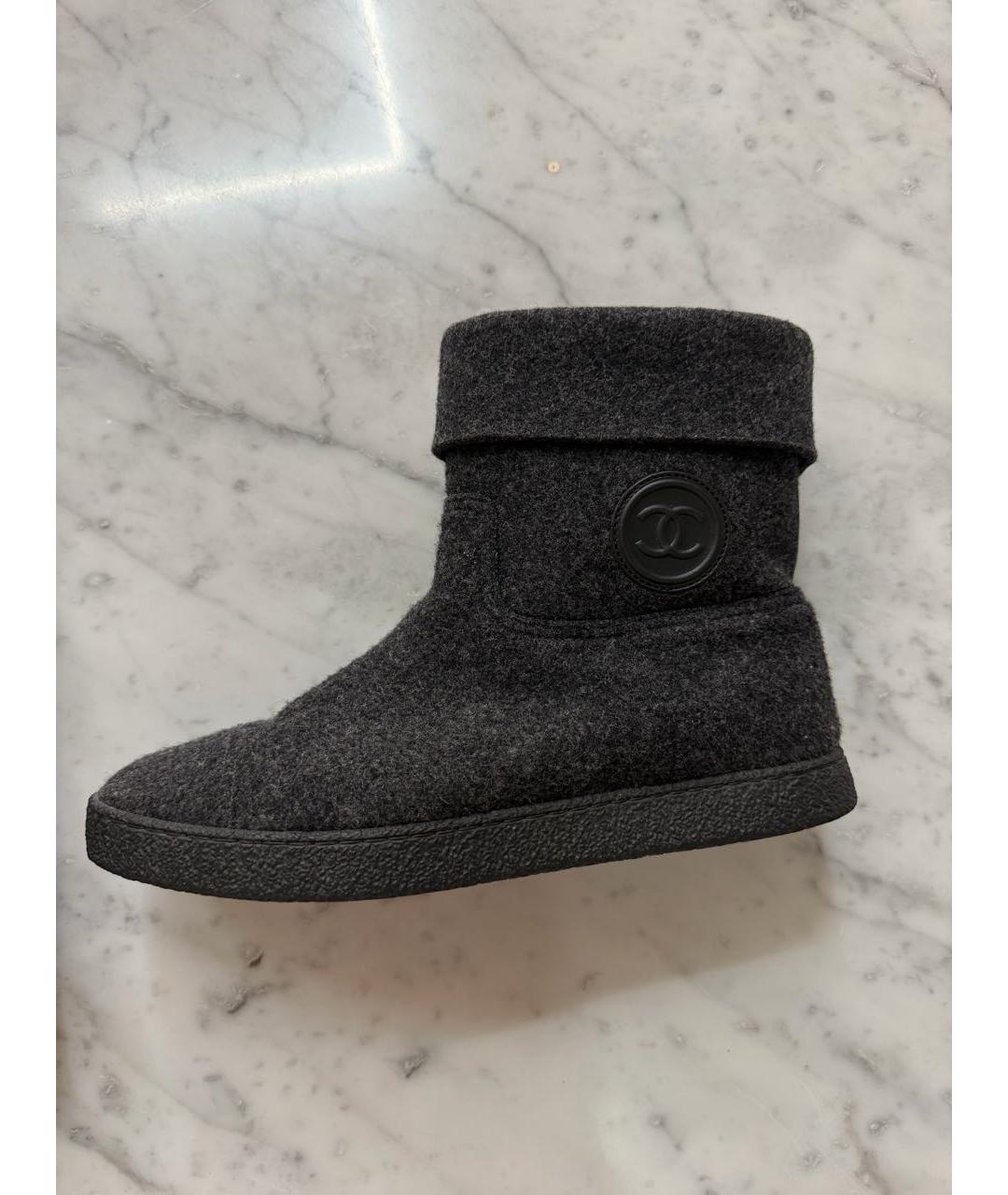 CHANEL Антрацитовые полусапоги, фото 3