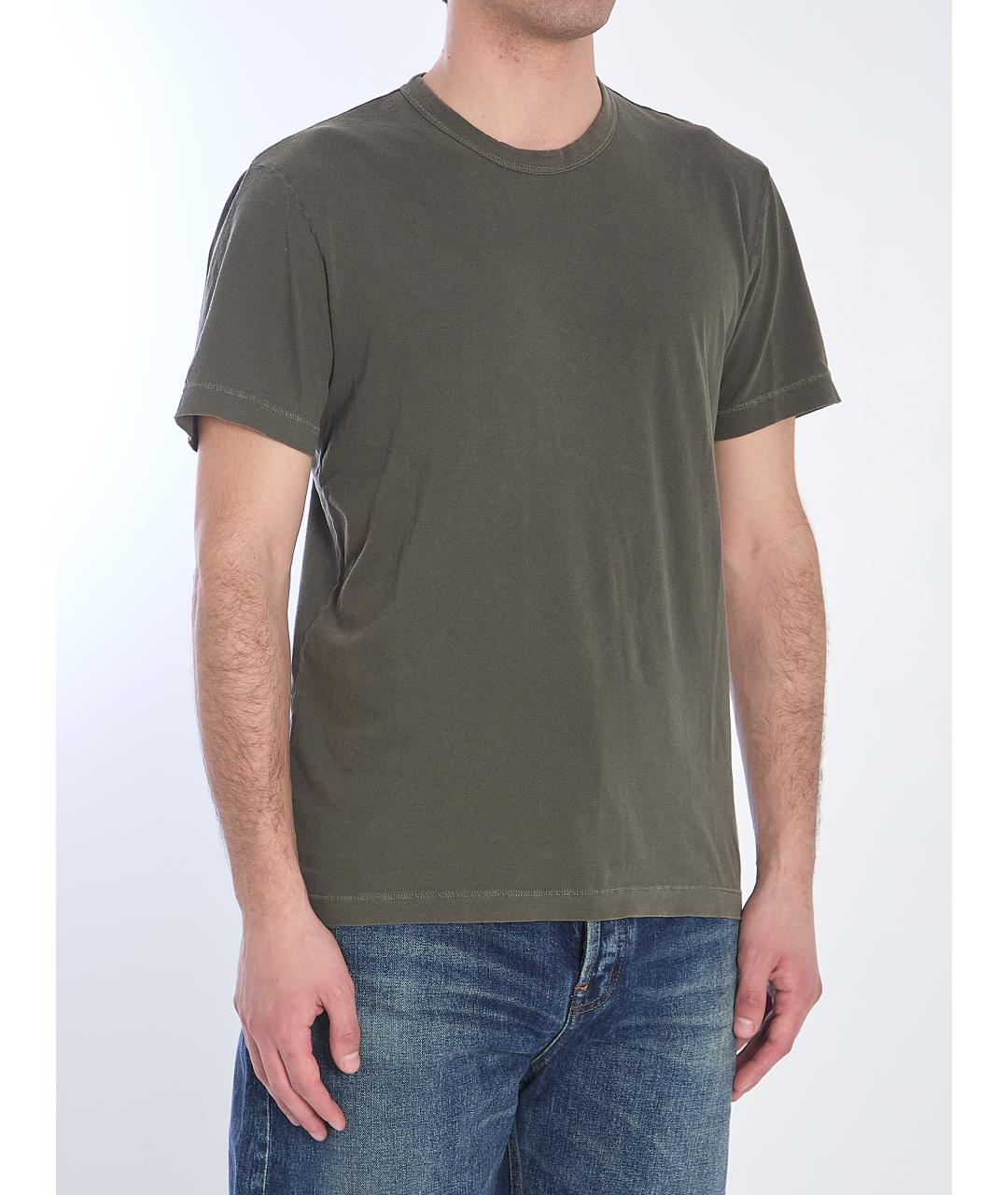 JAMES PERSE Зеленая хлопковая футболка, фото 2