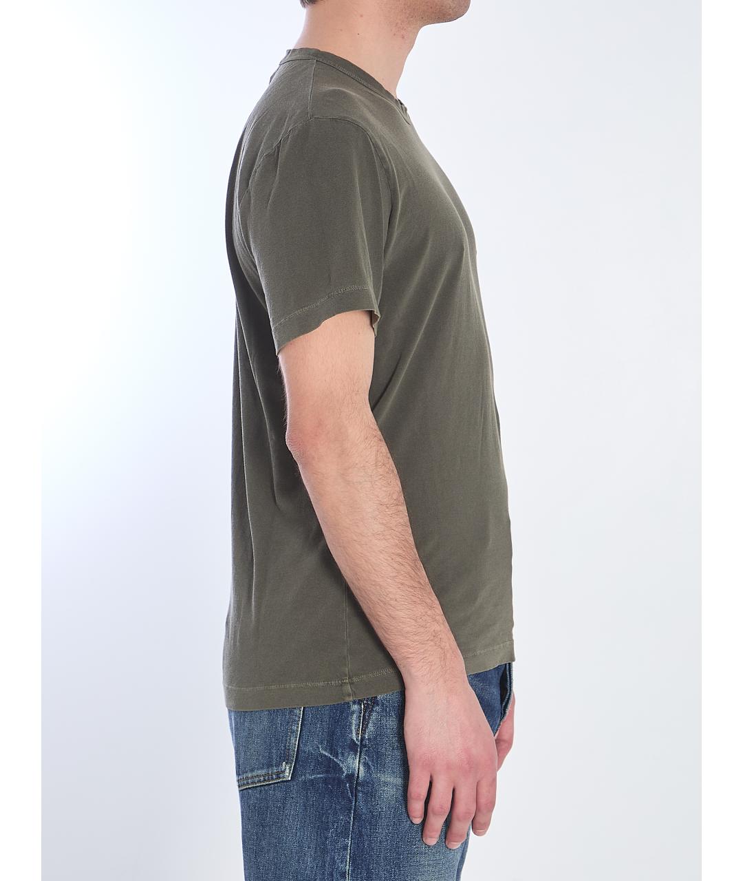 JAMES PERSE Зеленая хлопковая футболка, фото 3