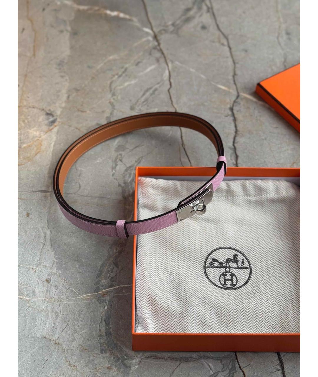 HERMES Розовый кожаный ремень, фото 4