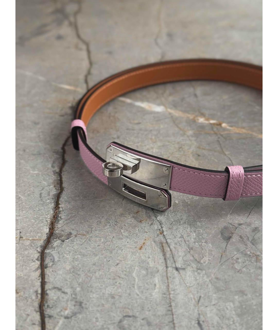 HERMES Розовый кожаный ремень, фото 2