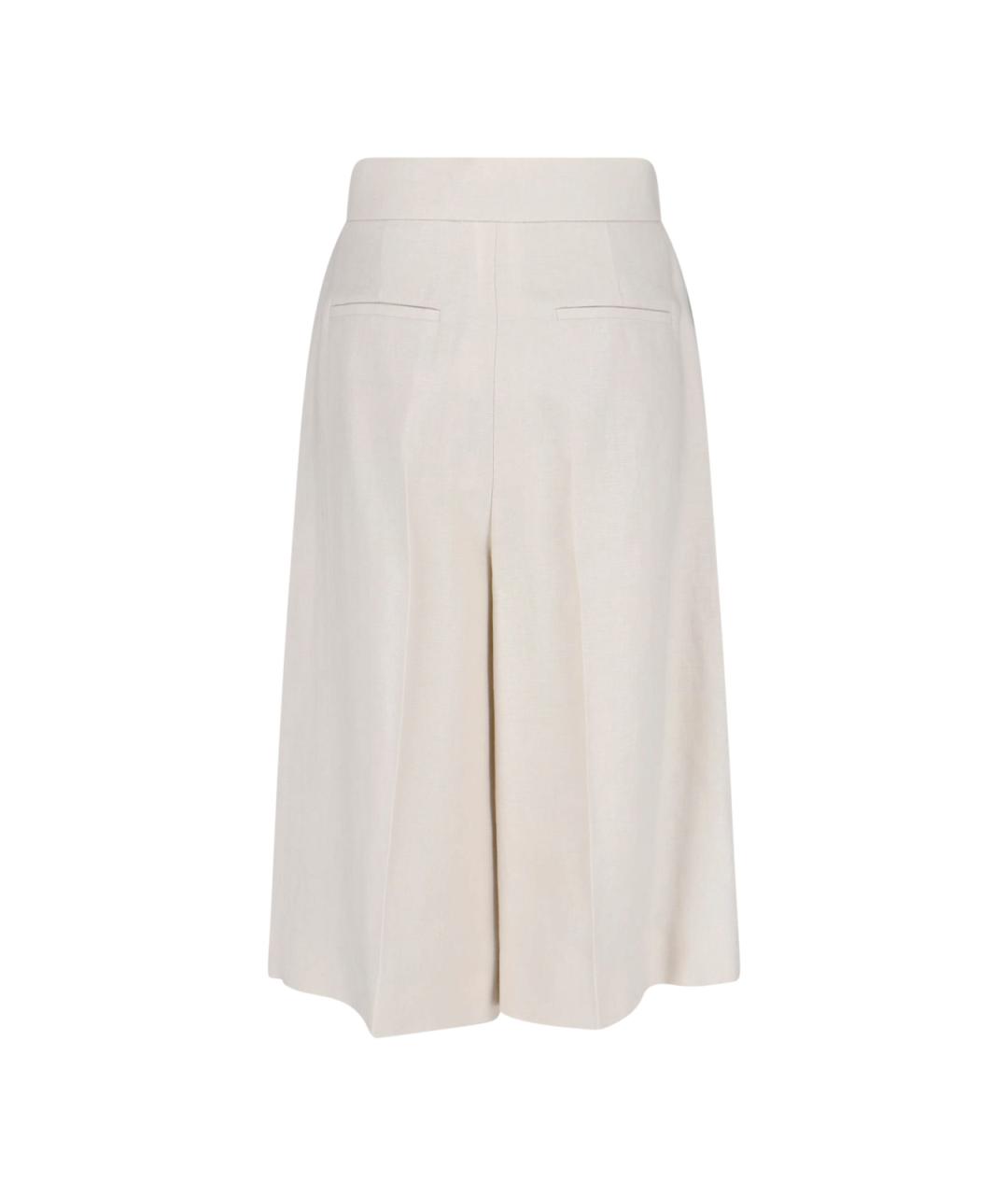 MAX MARA Бежевые льняные кюлоты, фото 2