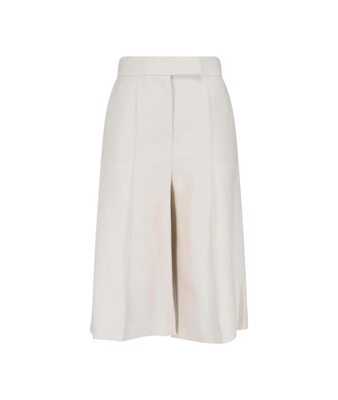 MAX MARA Бежевые льняные кюлоты, фото 1