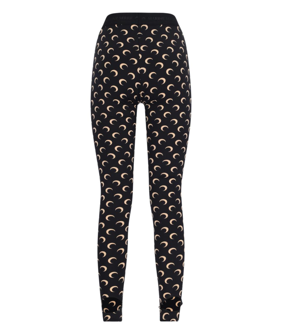 MARINE SERRE Черные полиамидовые леггинсы и велосипедки, фото 2