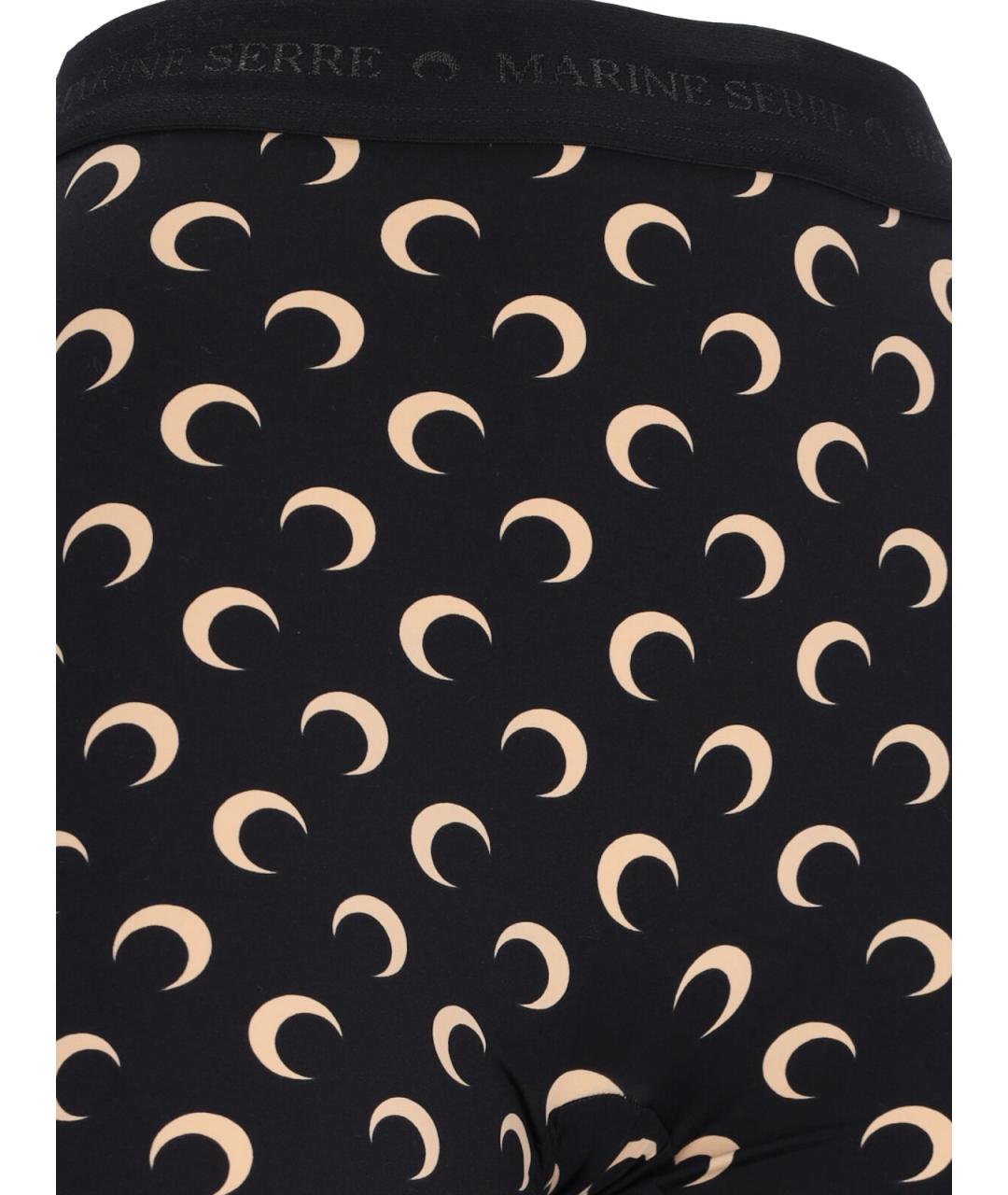MARINE SERRE Черные полиамидовые леггинсы и велосипедки, фото 3
