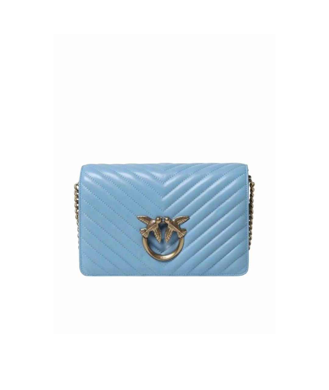 PINKO Голубая кожаная сумка через плечо, фото 4