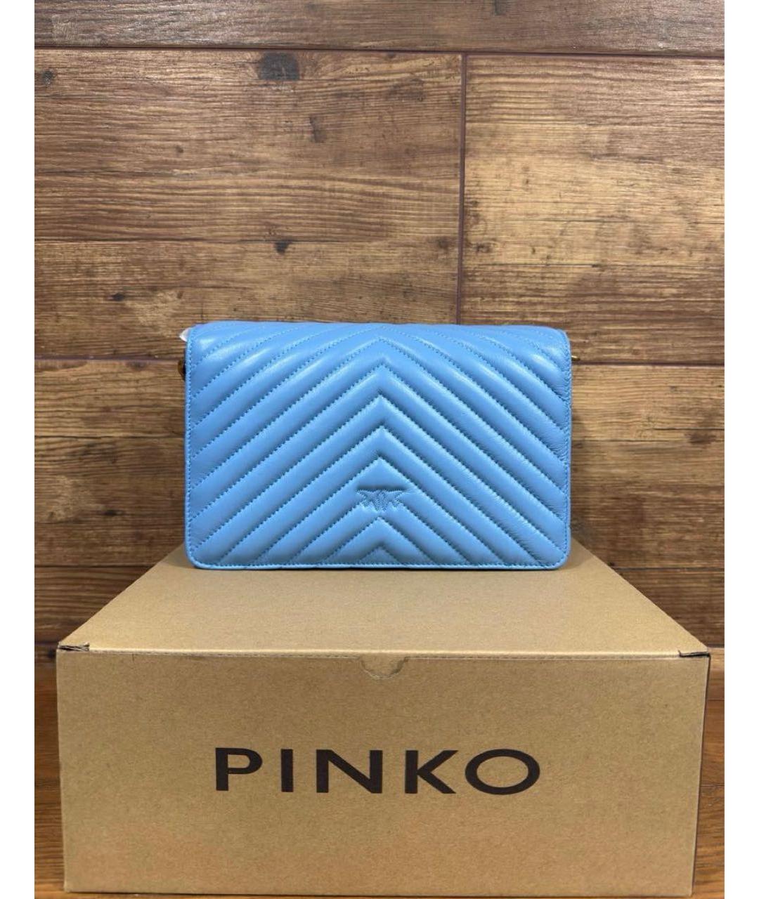 PINKO Голубая кожаная сумка через плечо, фото 3