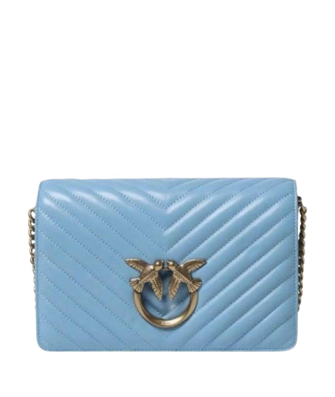 PINKO Голубая кожаная сумка через плечо, фото 1