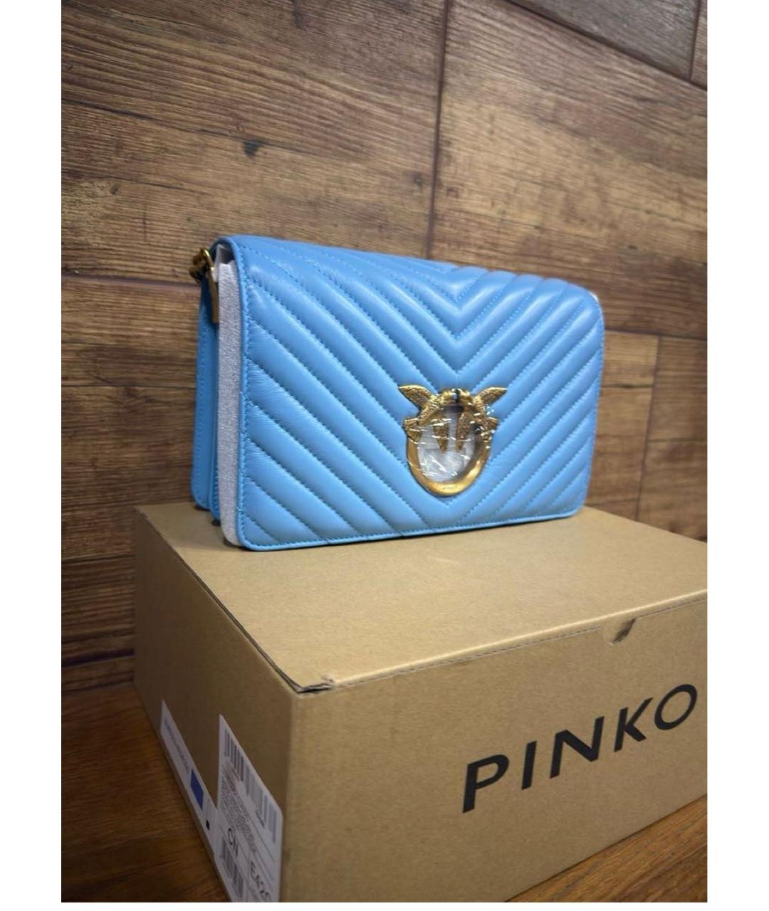 PINKO Голубая кожаная сумка через плечо, фото 2