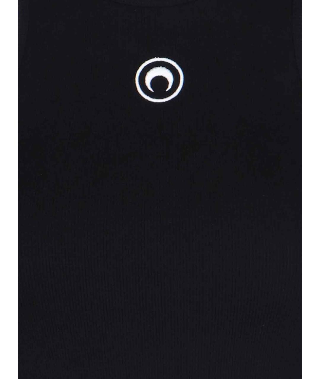 MARINE SERRE Черная хлопковая майка, фото 3
