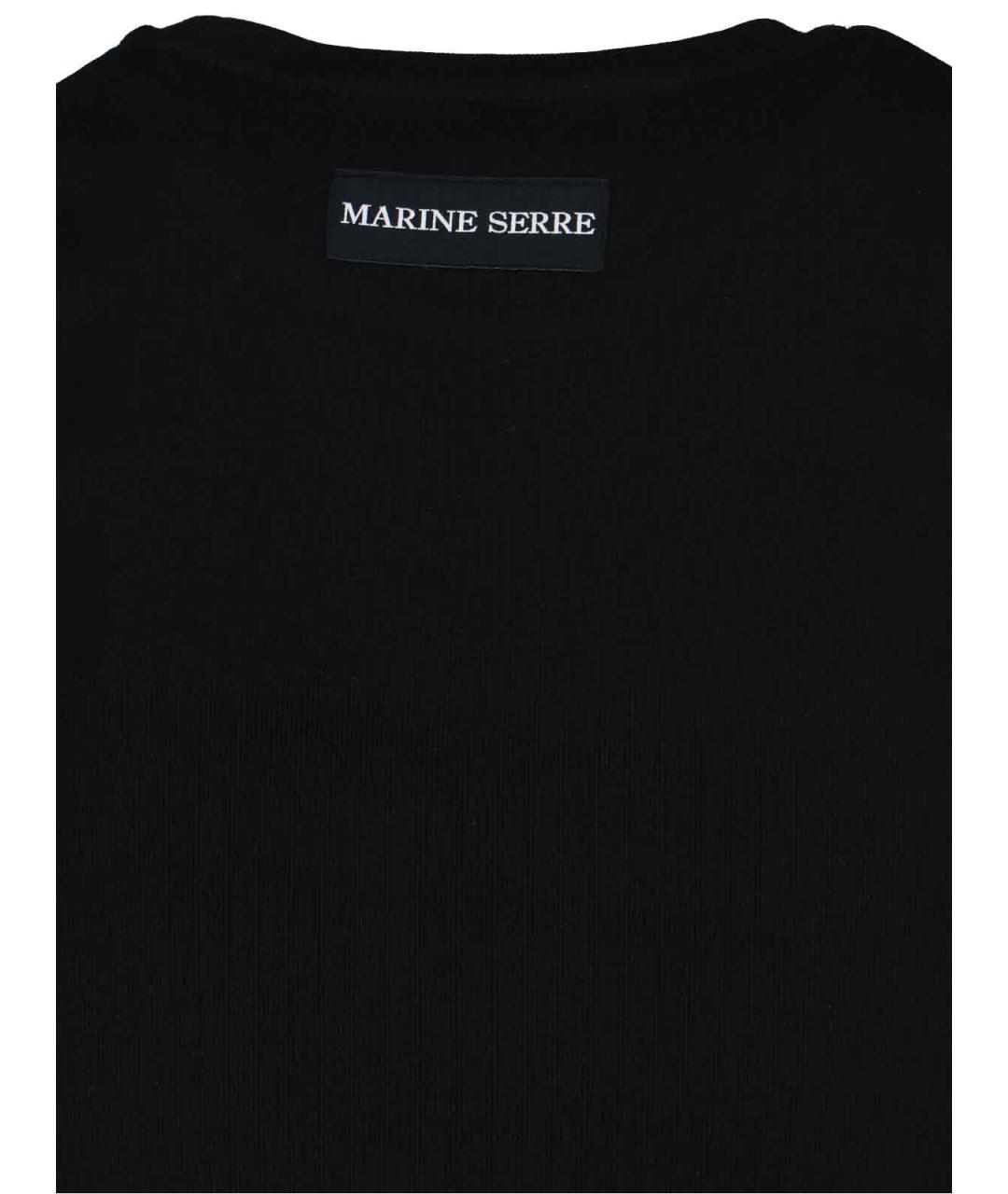 MARINE SERRE Черная хлопковая футболка, фото 3