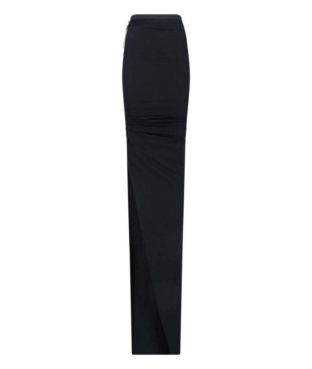 RICK OWENS Черная хлопковая юбка макси, фото 1