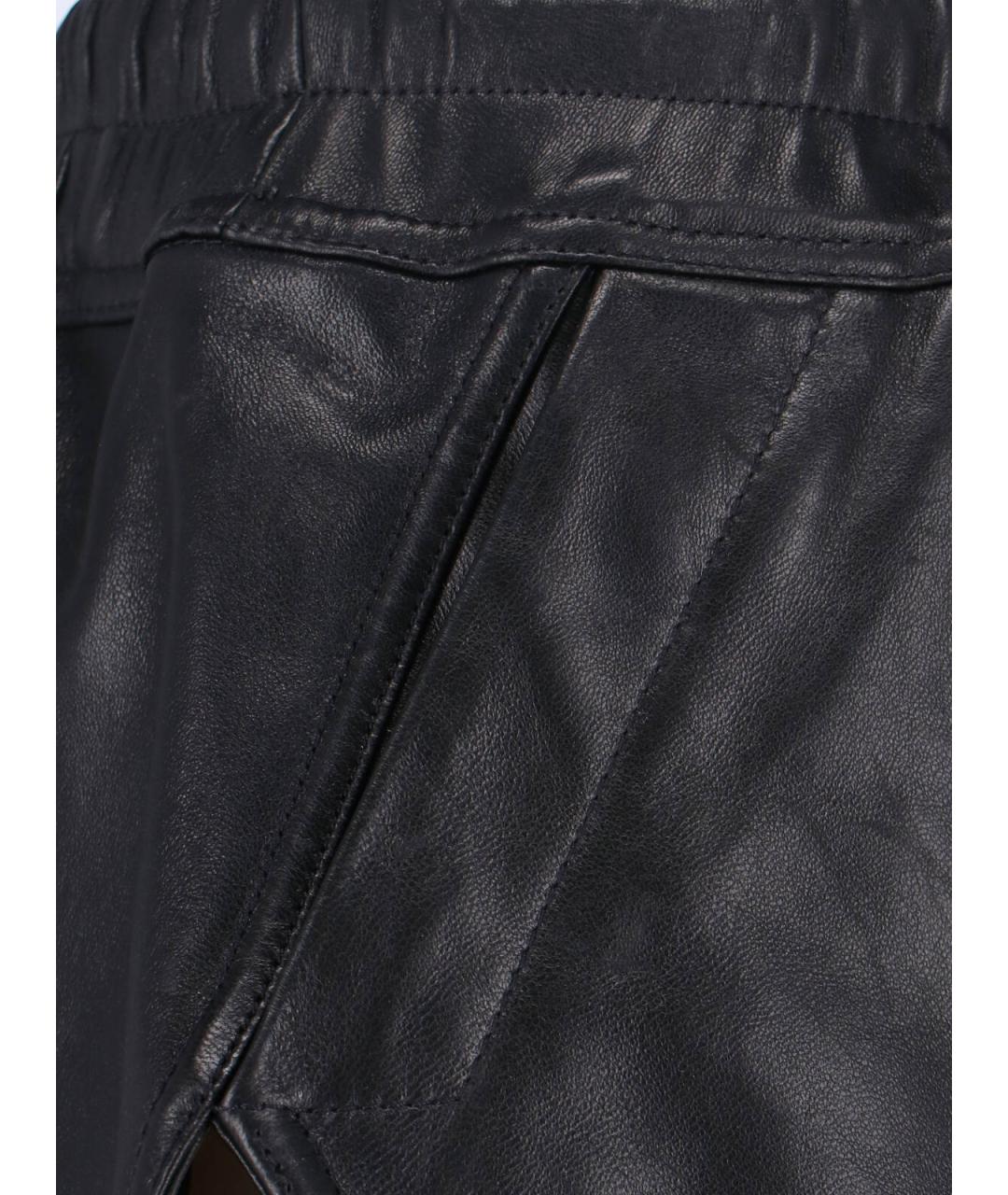 RICK OWENS Черные кожаные шорты, фото 4