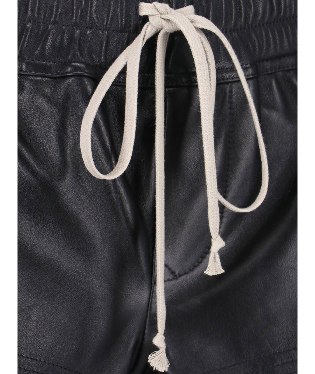 RICK OWENS Черные кожаные шорты, фото 5