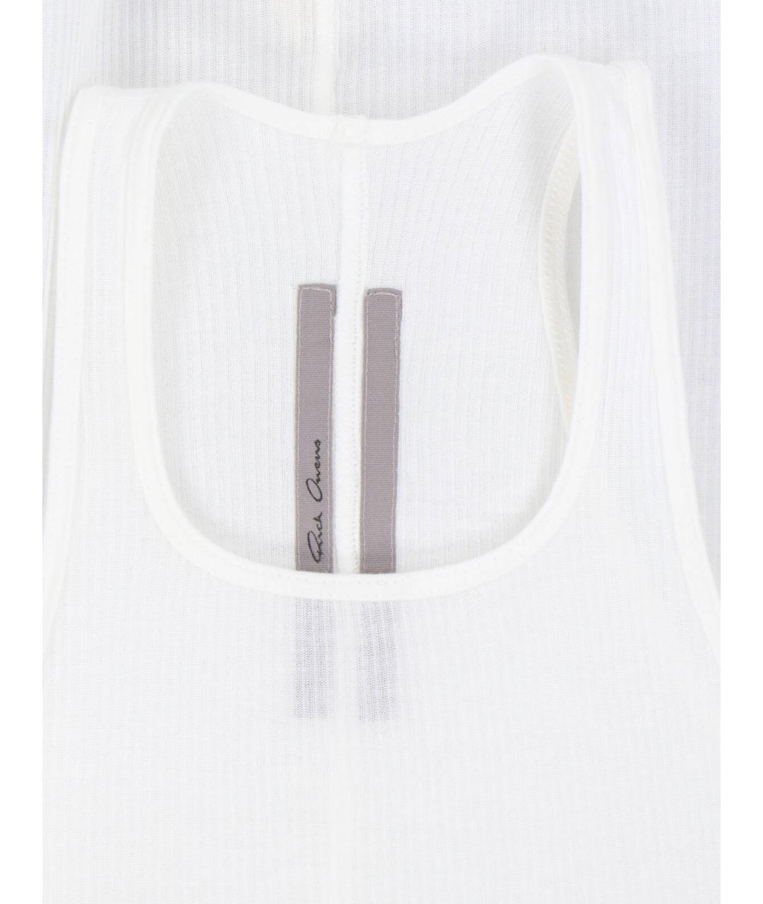 RICK OWENS Белая вискозная майка, фото 3