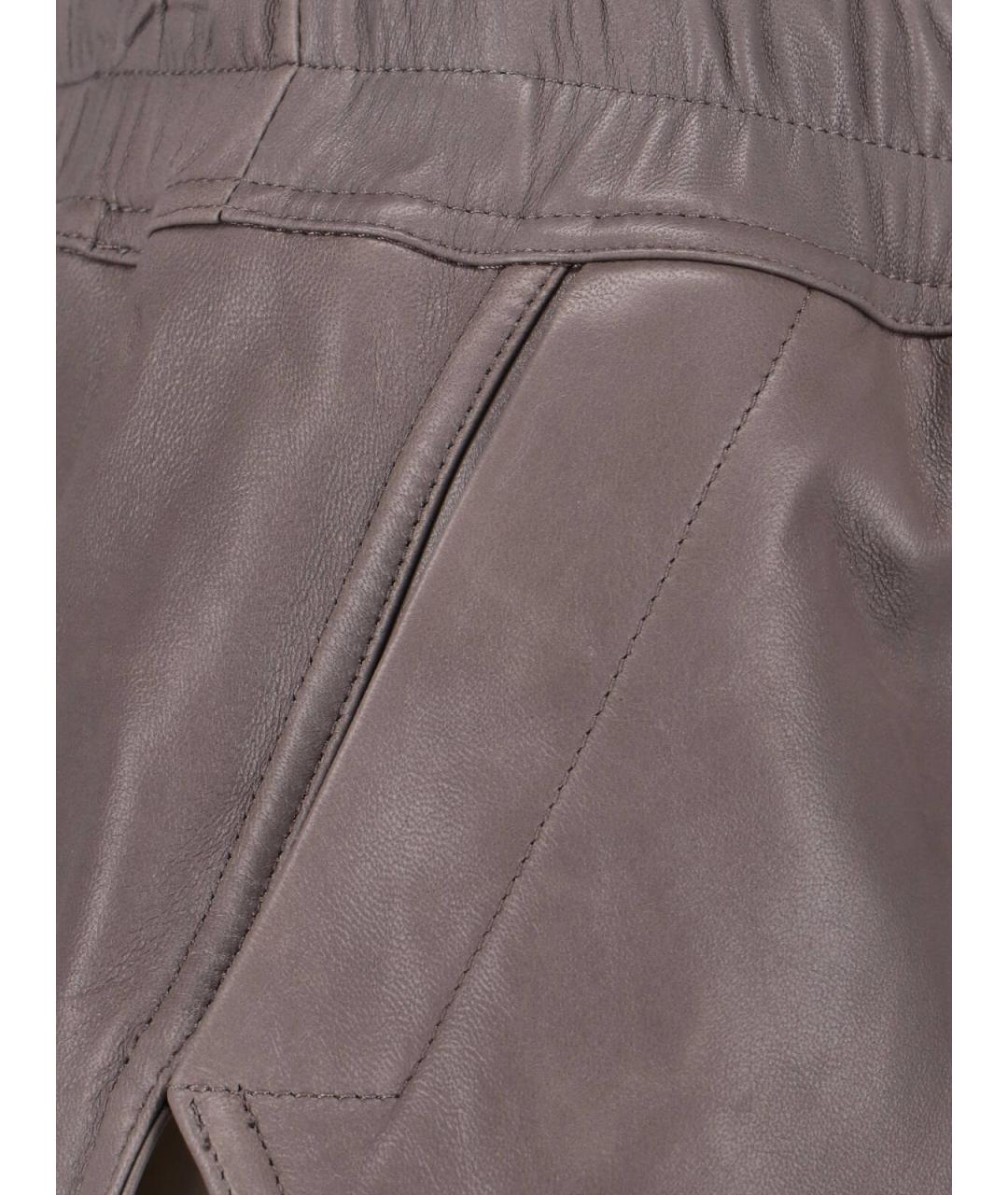 RICK OWENS Коричневые кожаные шорты, фото 4