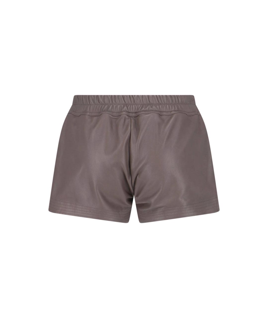 RICK OWENS Коричневые кожаные шорты, фото 2