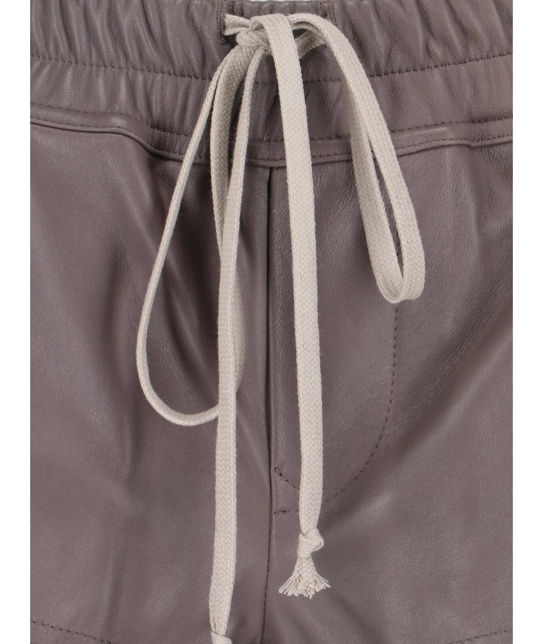 RICK OWENS Коричневые кожаные шорты, фото 5