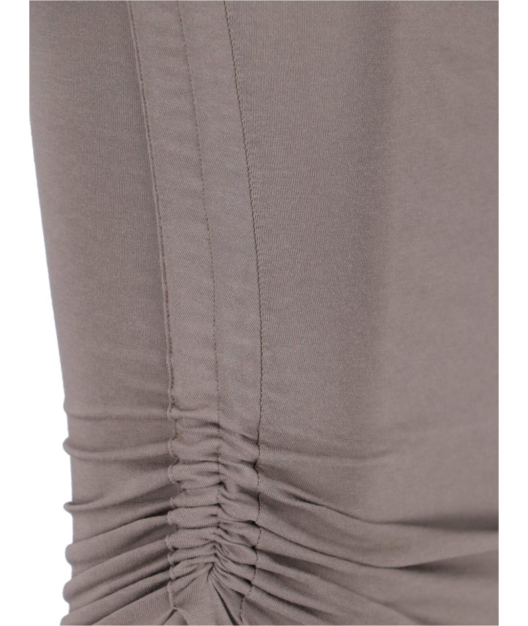 RICK OWENS Коричневая хлопковая юбка миди, фото 4