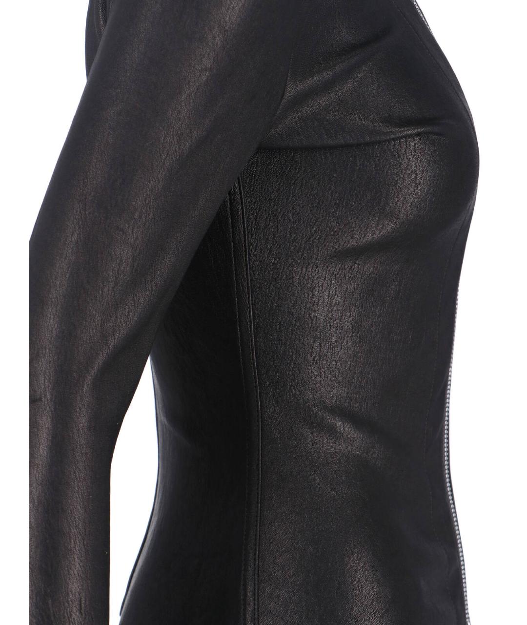 RICK OWENS Черная кожаная куртка, фото 4