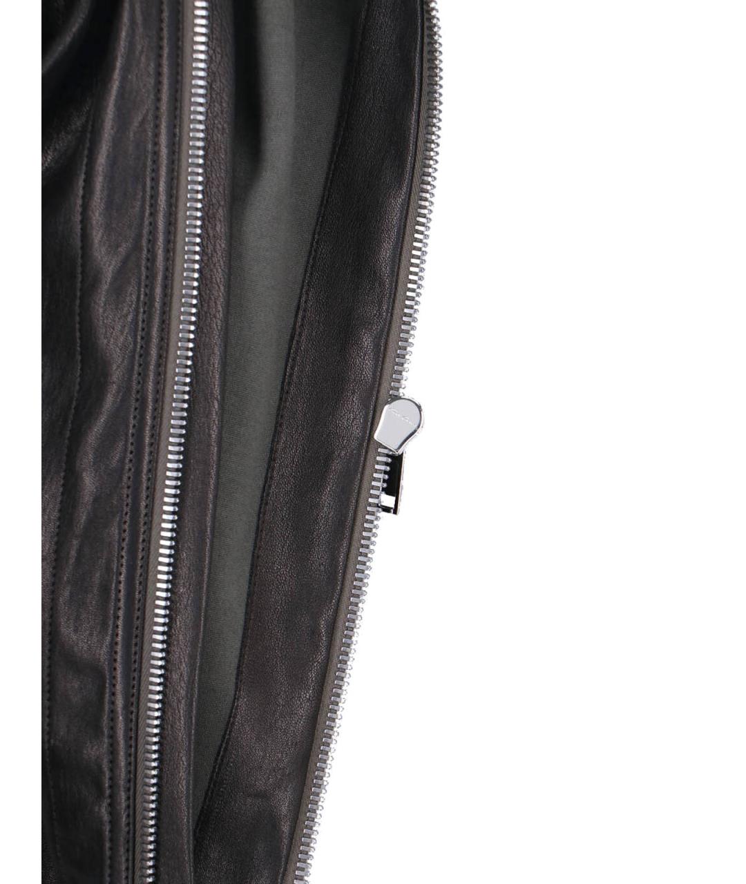 RICK OWENS Черная кожаная куртка, фото 5