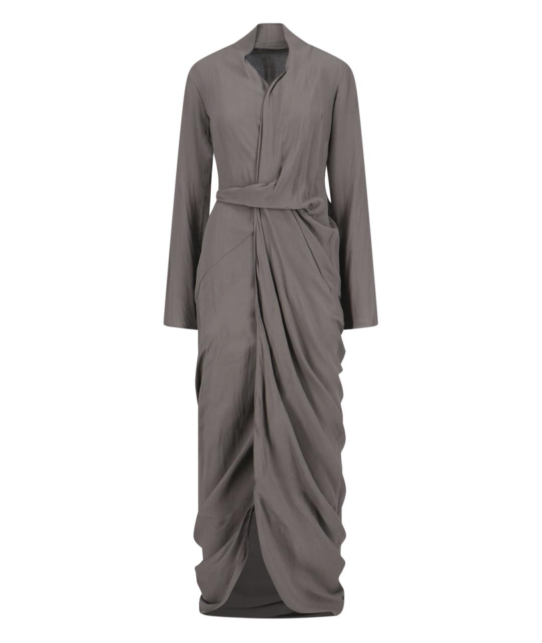 RICK OWENS Коричневое шелковое вечернее платье, фото 1