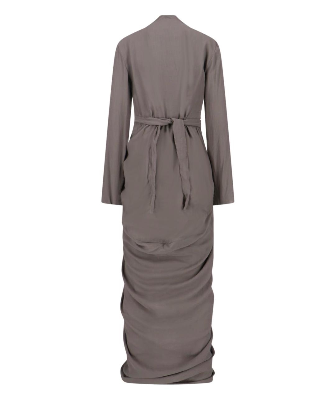 RICK OWENS Коричневое шелковое вечернее платье, фото 2