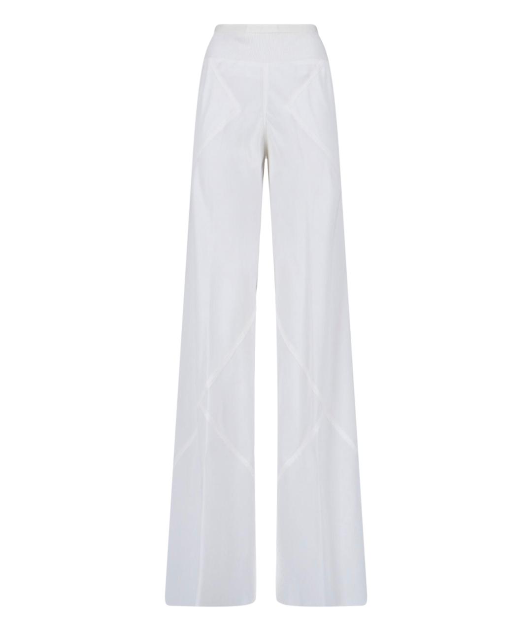 RICK OWENS Белые ацетатные прямые брюки, фото 1