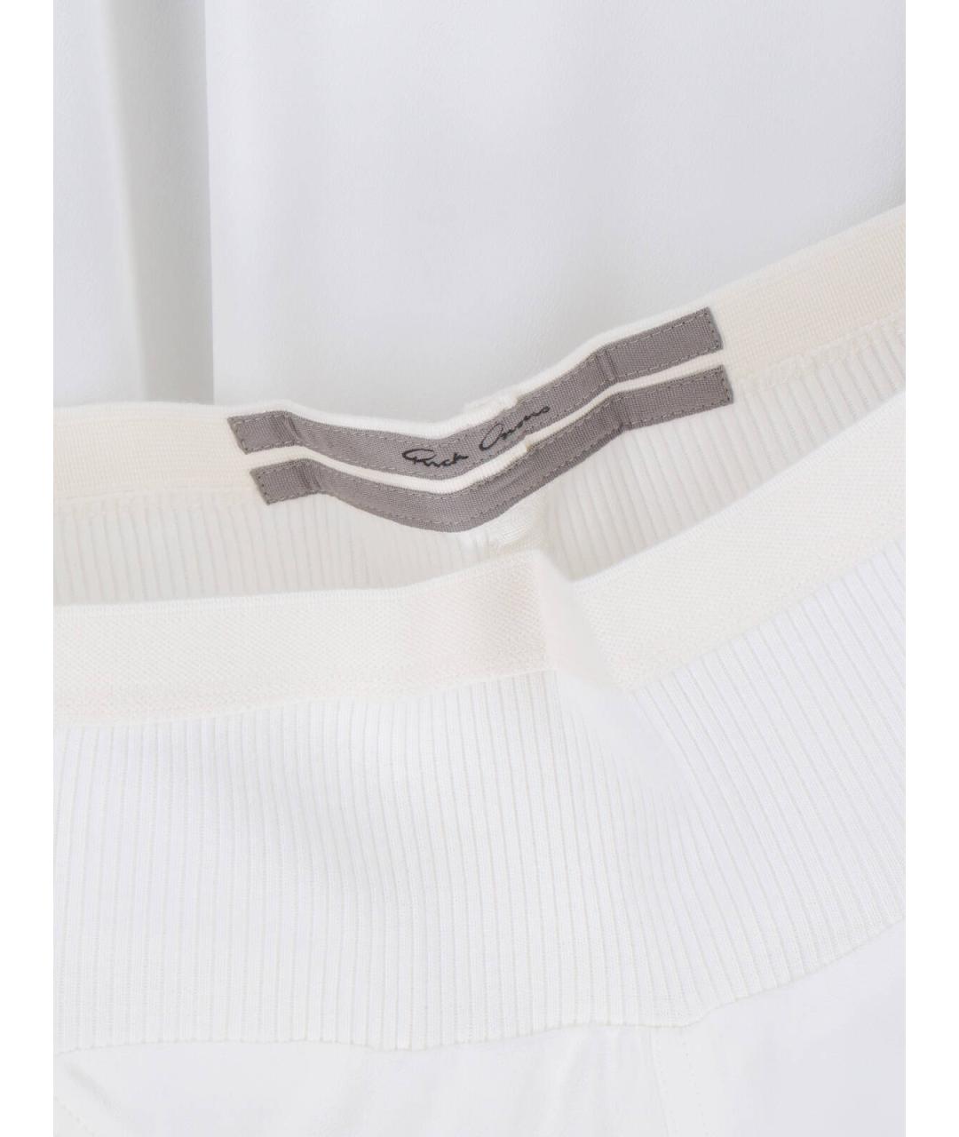 RICK OWENS Белые ацетатные прямые брюки, фото 5