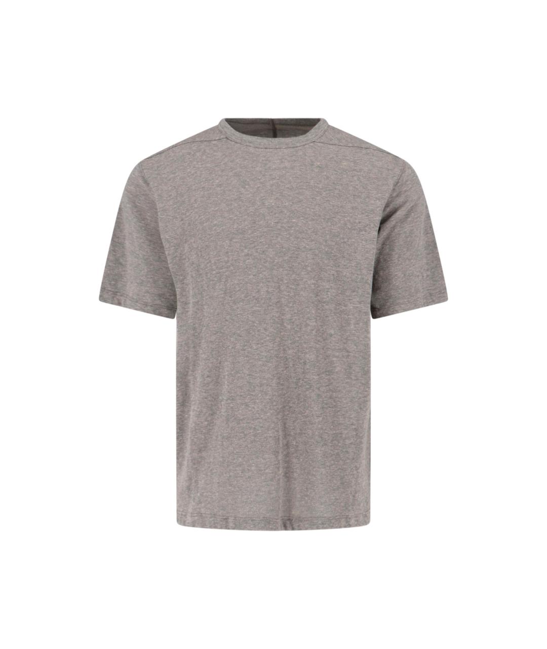 RICK OWENS Серая хлопковая футболка, фото 1