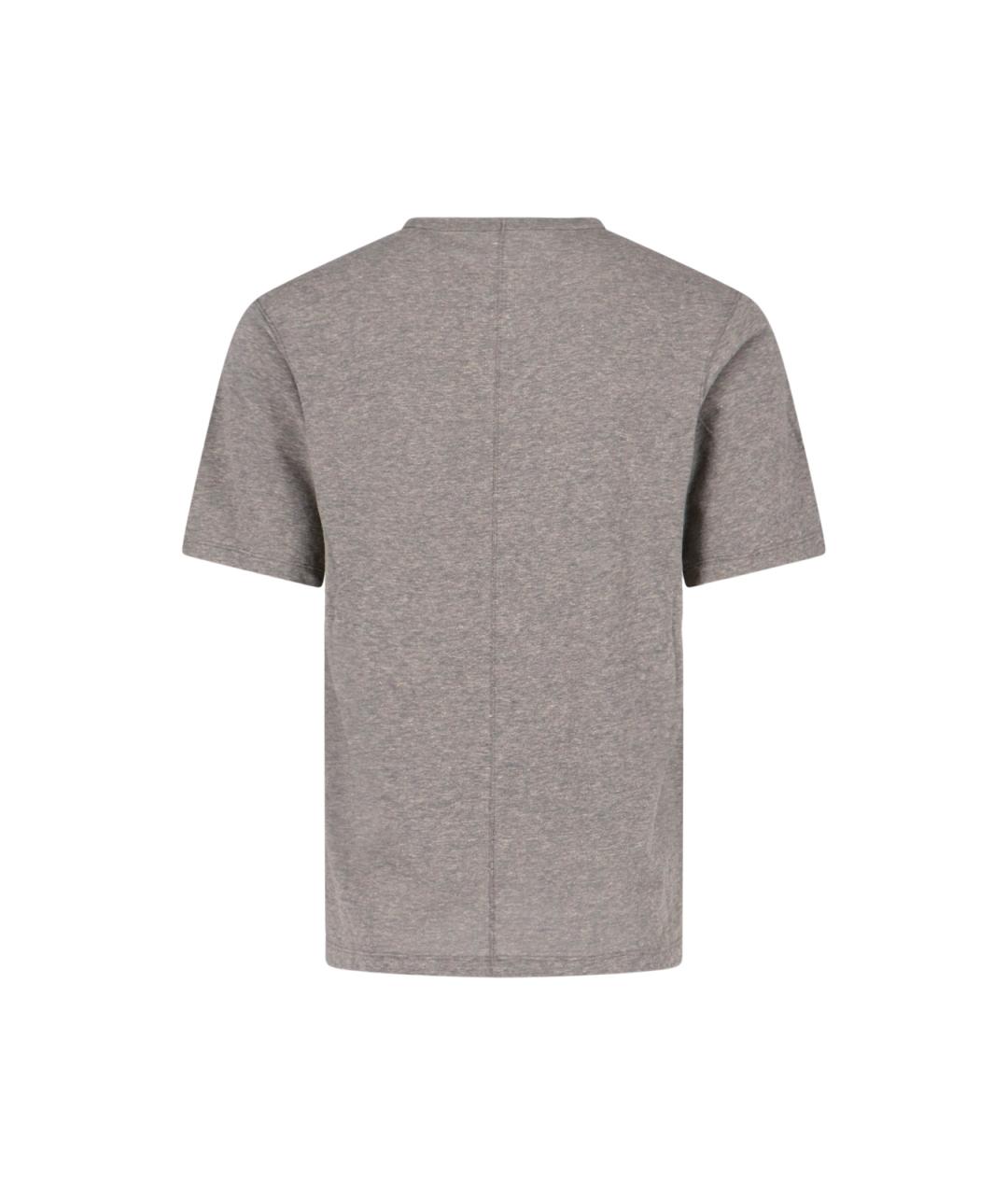 RICK OWENS Серая хлопковая футболка, фото 2