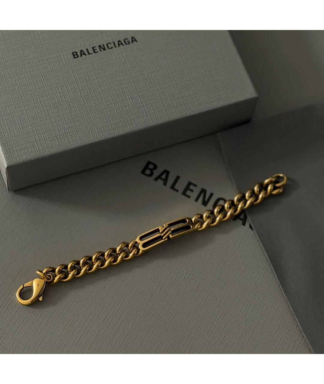 BALENCIAGA Золотой латунный браслет, фото 3