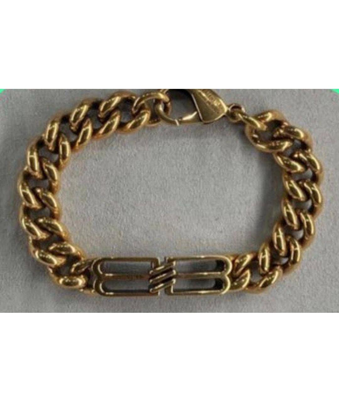 BALENCIAGA Золотой латунный браслет, фото 3