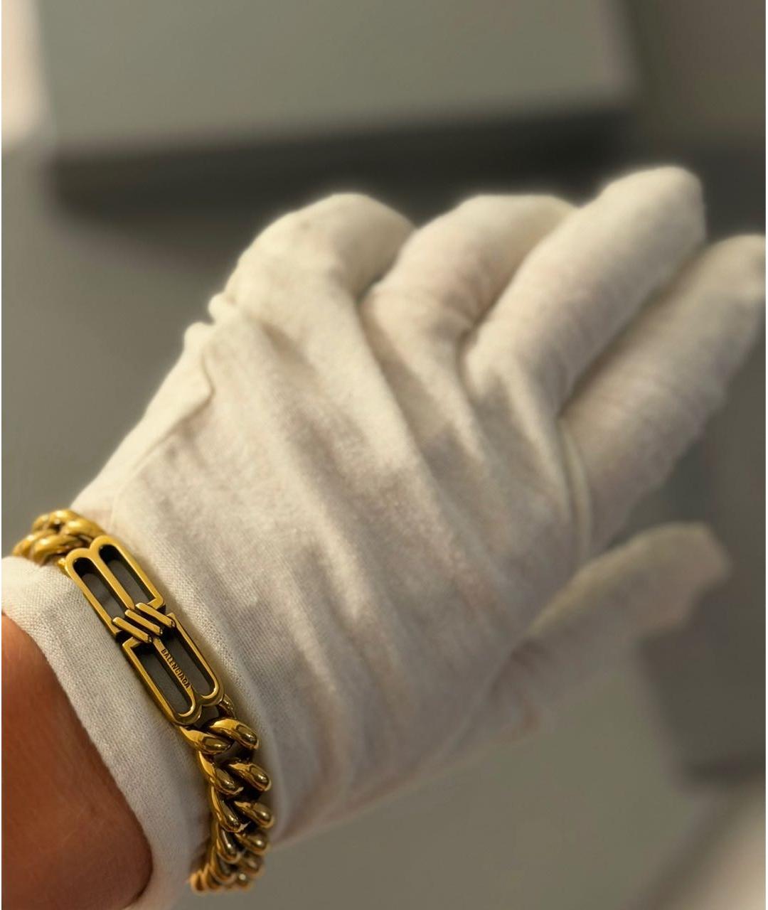BALENCIAGA Золотой латунный браслет, фото 4