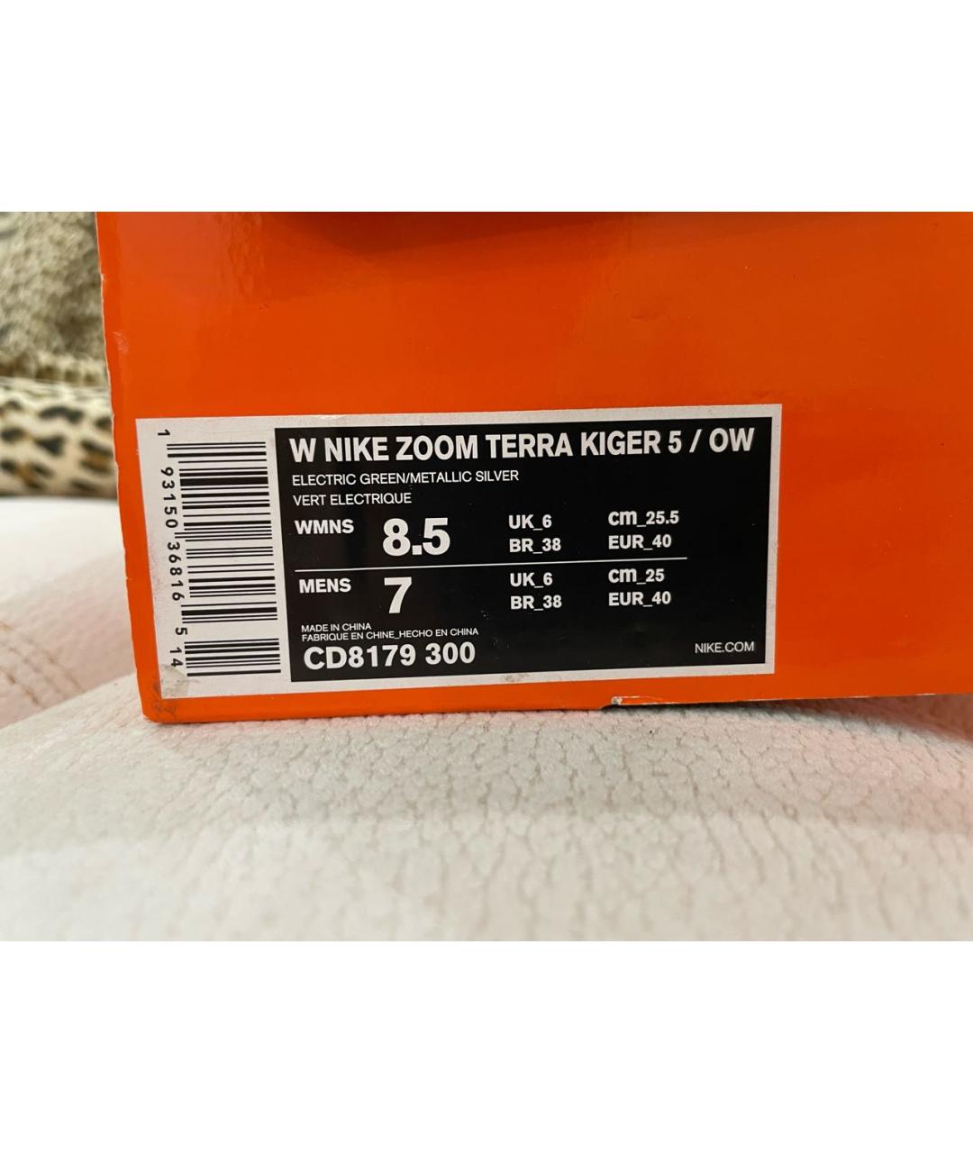 NIKE X OFF-WHITE Зеленые замшевые низкие кроссовки / кеды, фото 2