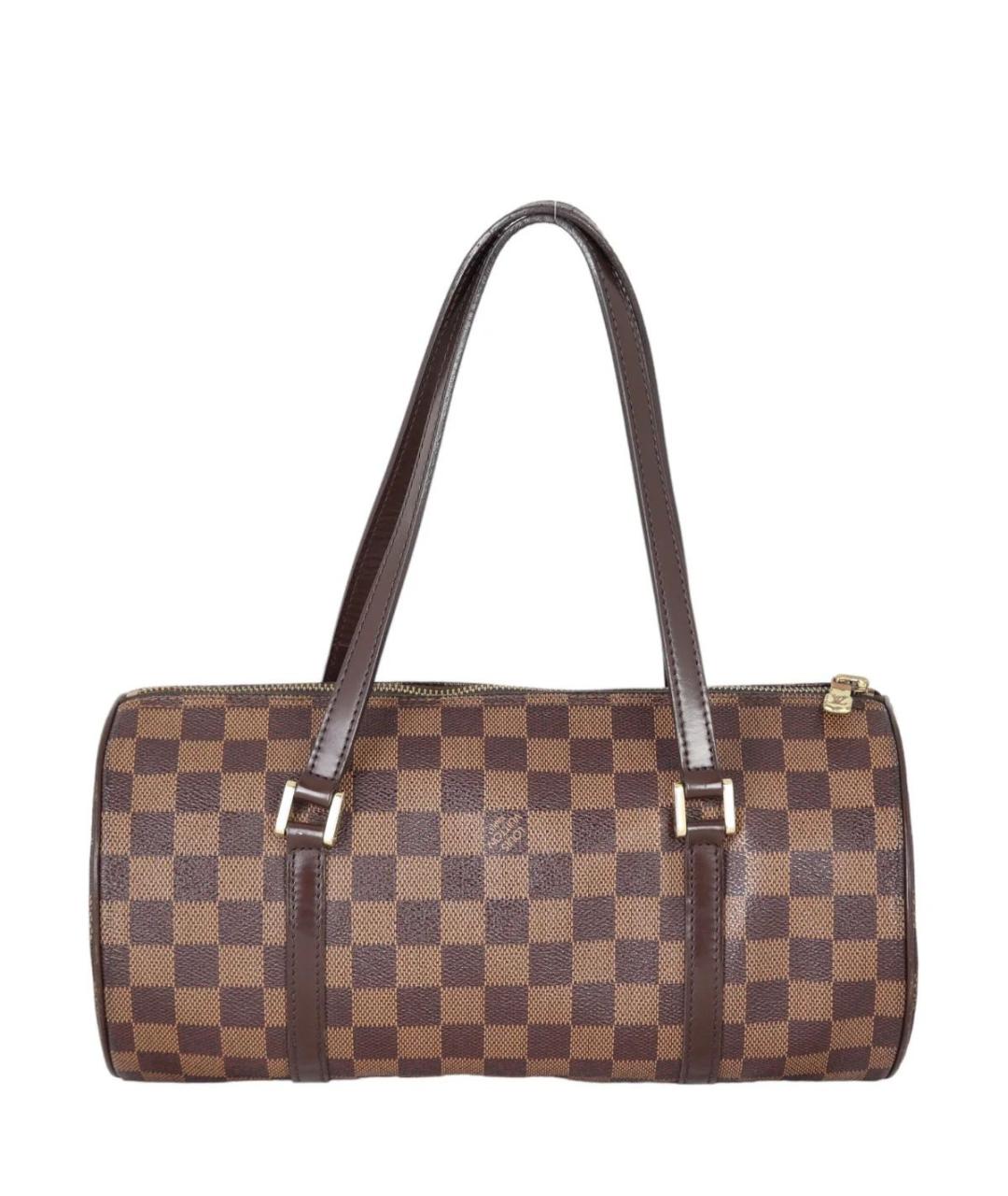 LOUIS VUITTON Коричневая кожаная сумка с короткими ручками, фото 1