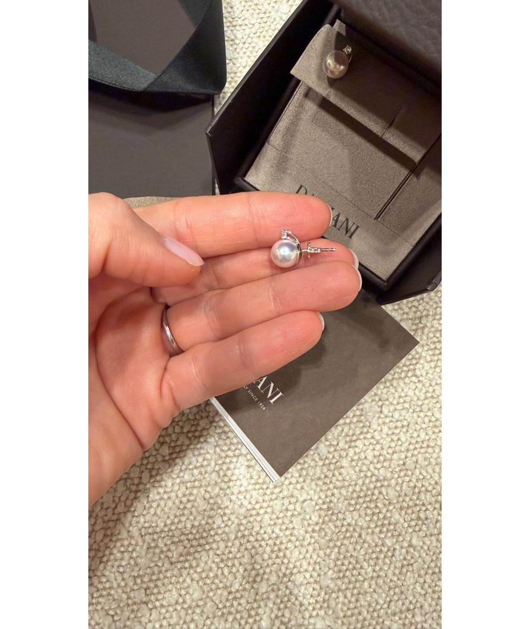 DAMIANI Белые жемчужные серьги, фото 4