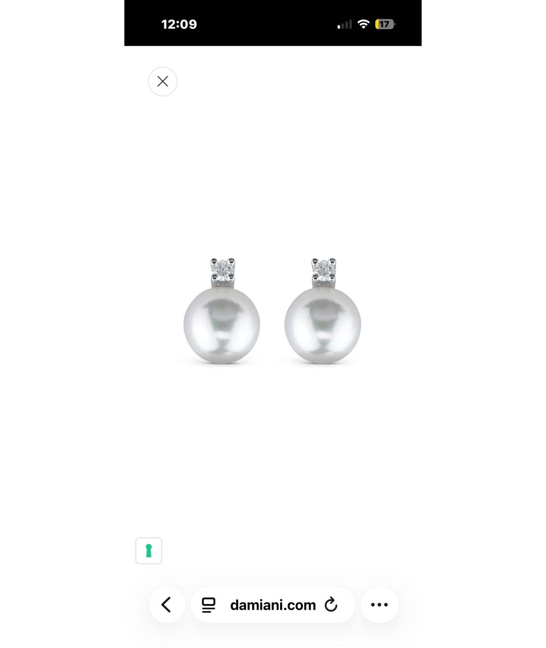 DAMIANI Белые жемчужные серьги, фото 6