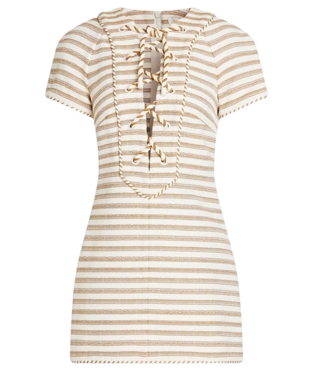 ZIMMERMANN Бежевое хлопковое коктейльное платье, фото 1