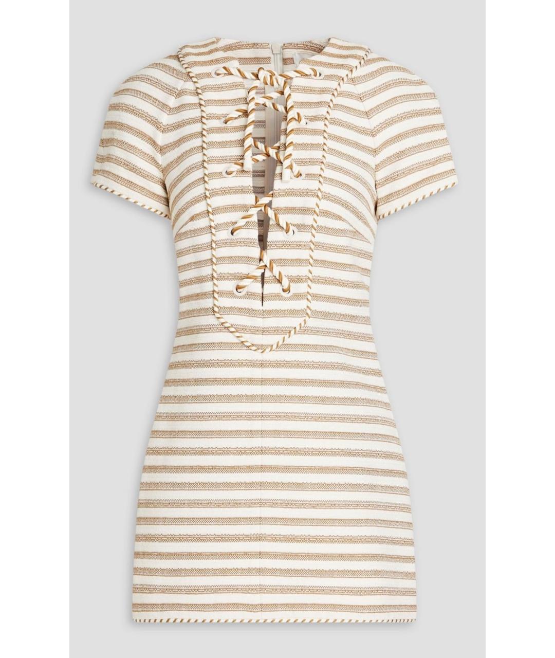ZIMMERMANN Бежевое хлопковое коктейльное платье, фото 4