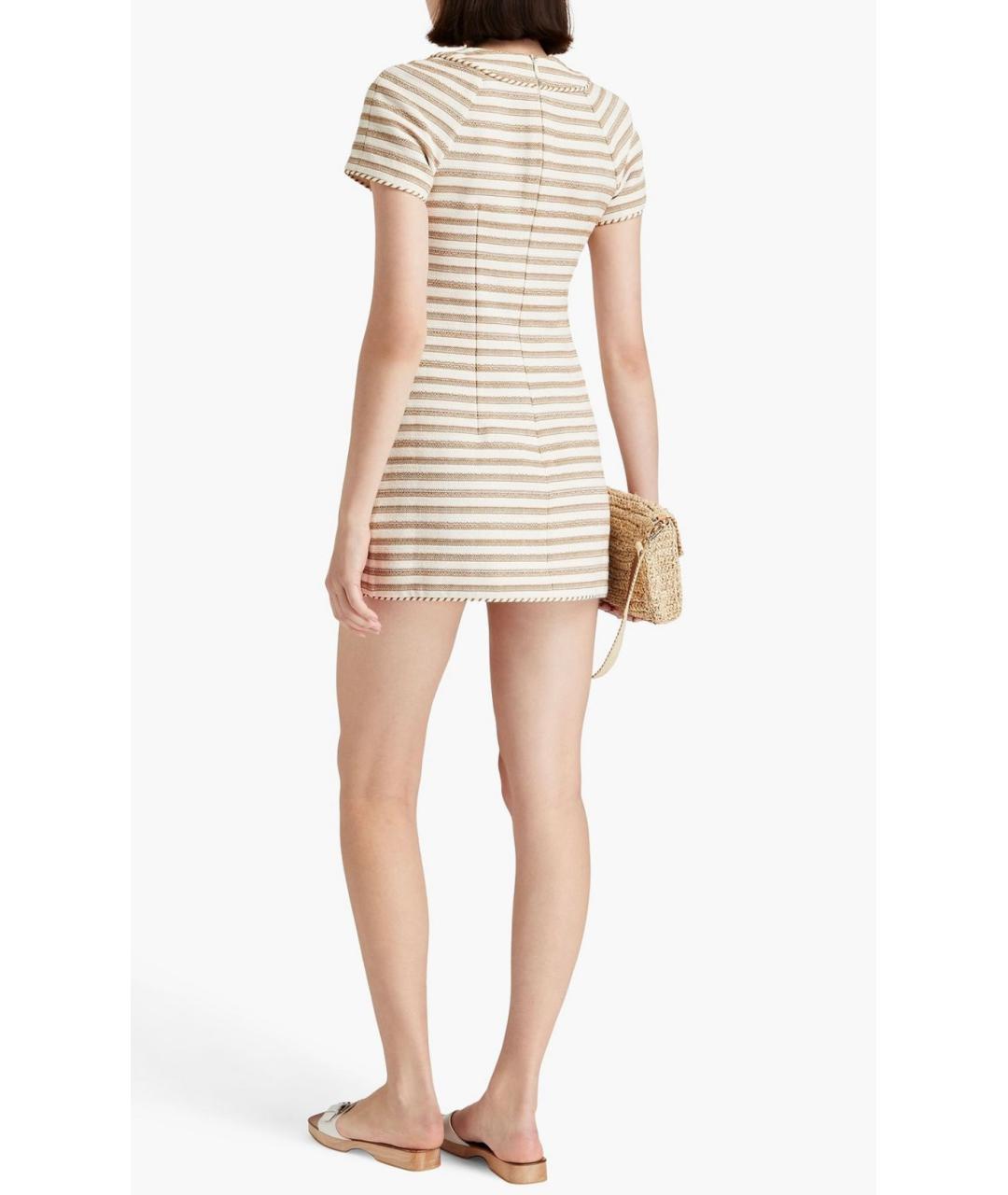 ZIMMERMANN Бежевое хлопковое коктейльное платье, фото 3