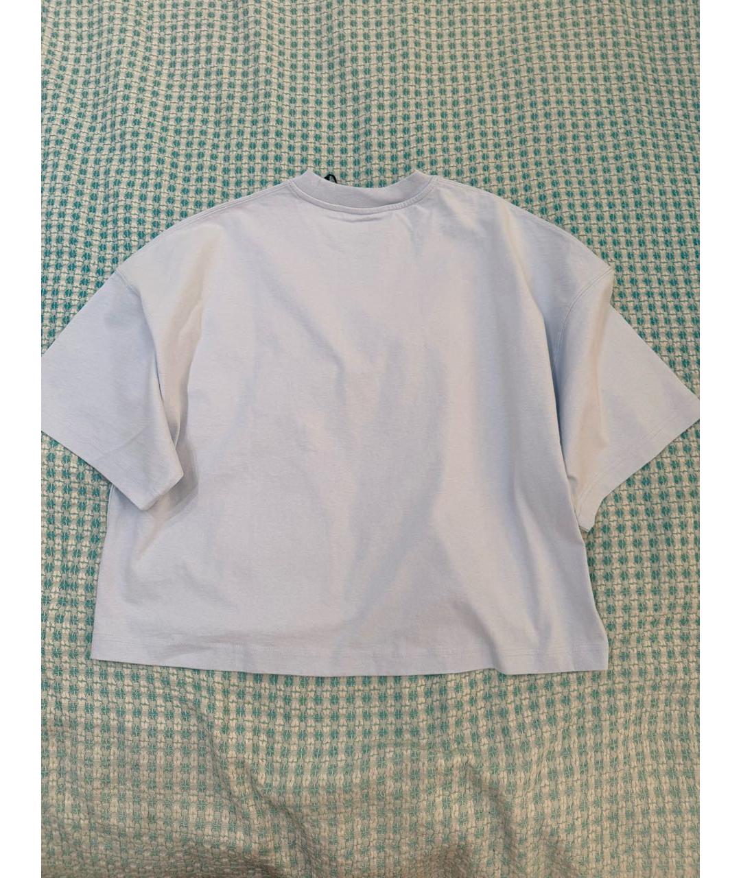 JACQUEMUS Голубая хлопковая футболка, фото 5