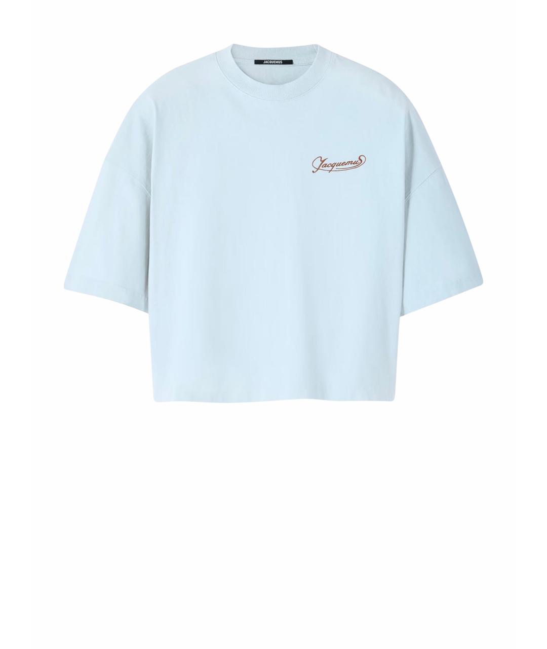 JACQUEMUS Голубая хлопковая футболка, фото 1