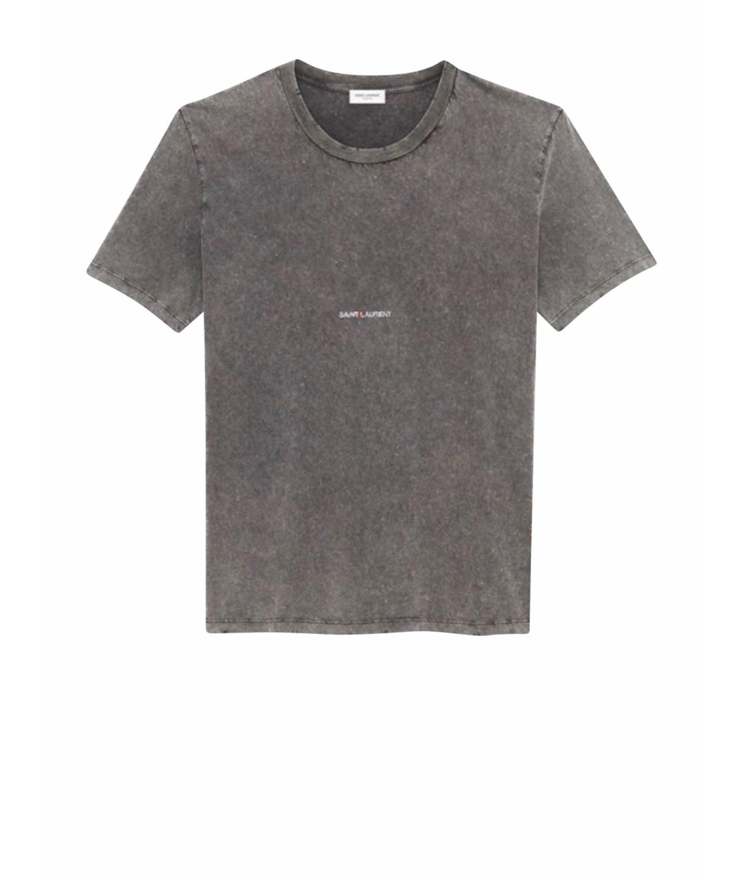 SAINT LAURENT Серая хлопковая футболка, фото 1