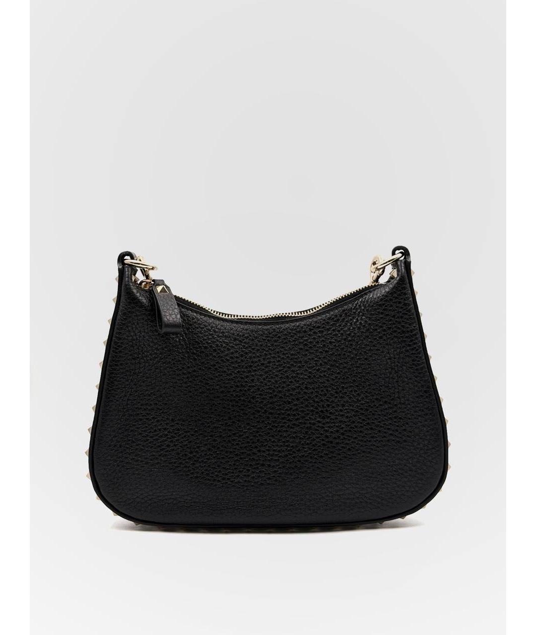 VALENTINO Черная кожаная сумка через плечо, фото 2