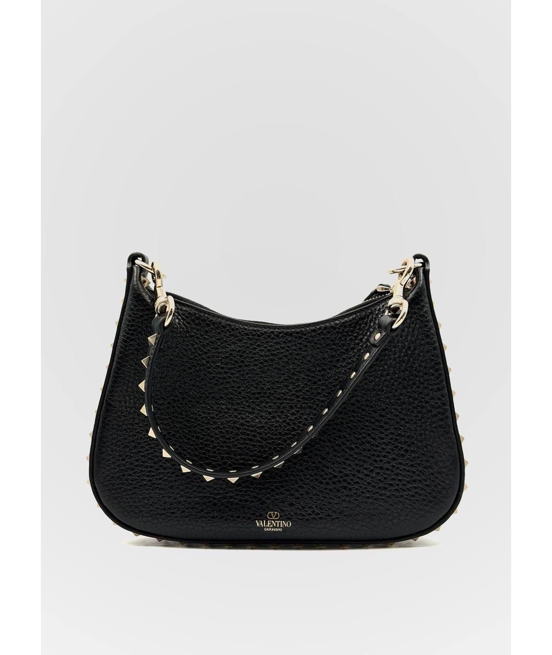 VALENTINO Черная кожаная сумка через плечо, фото 6