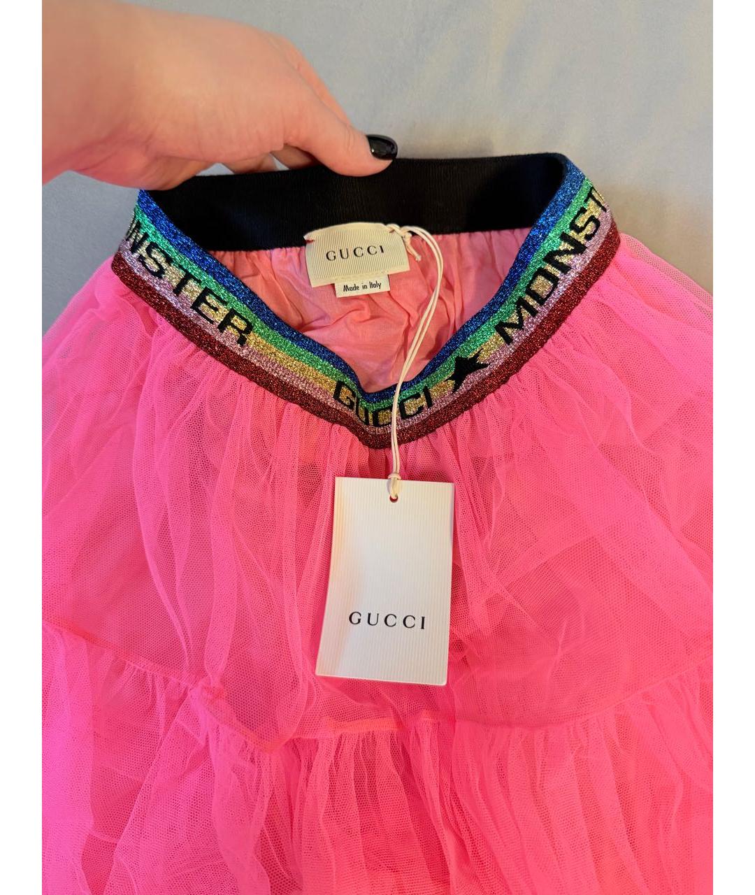 GUCCI Розовая вискозная юбка, фото 3