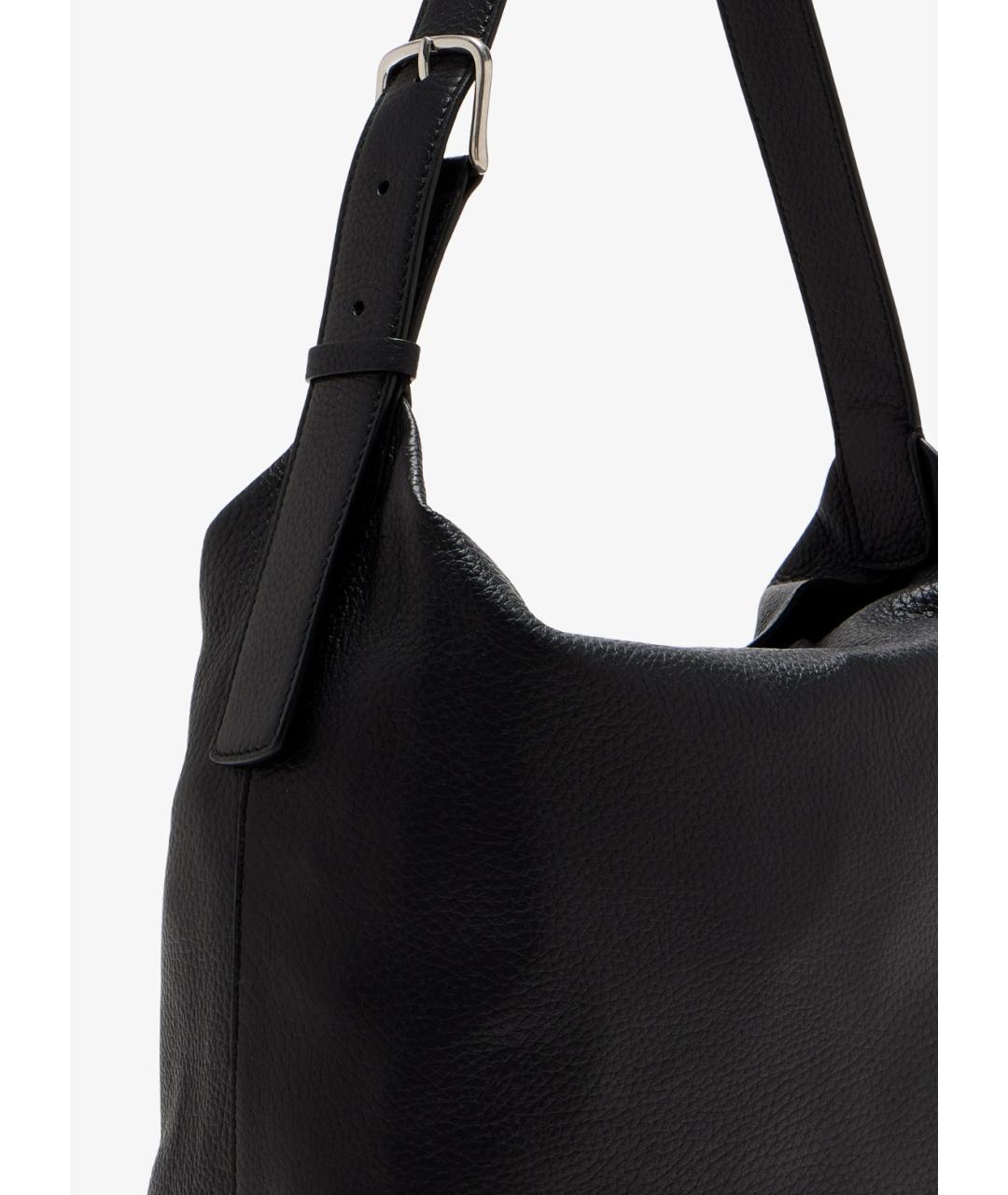 THE ROW Черная кожаная сумка с короткими ручками, фото 2